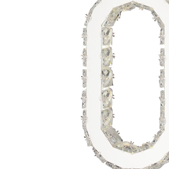 Apliqa Avignon 20 Watt Tekli Krom Ledli 3 Renkli Sarkıt Kristalli Taşlı Modern Tasarım Led Kristal Salon Avize