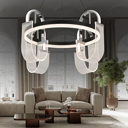 Apliqa Debora 4 Lü 65 Watt Ledli Modern Tasarım Oturma Odası Salon Avize