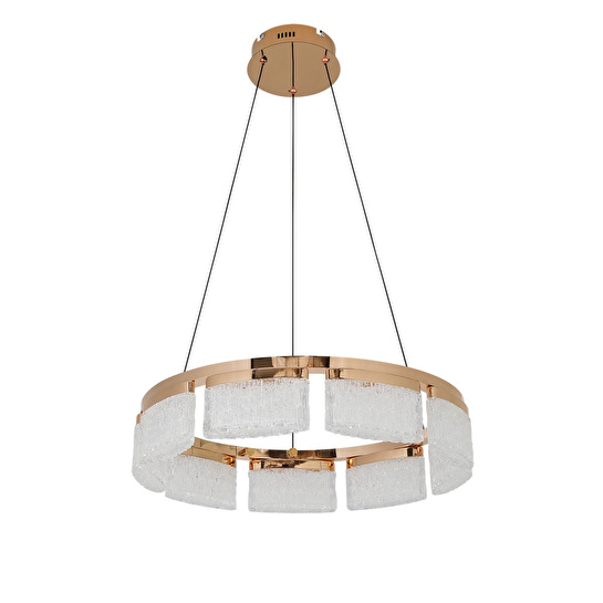 Apliqa Rosae 50'lik Gold Krisatal Yuvarlak Sarkıt Salon Led Avize