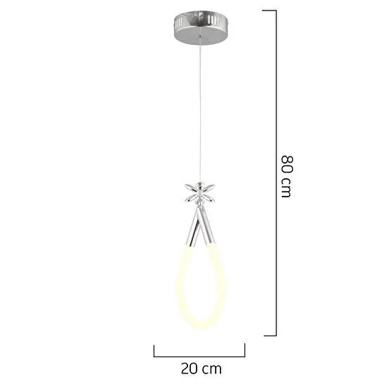 Apliqa Vojens Tekli Krom Ledli 11 Watt Kelebek Detaylı Modern Koridor, Yatak Odası Salon Sarkıt Led Avize