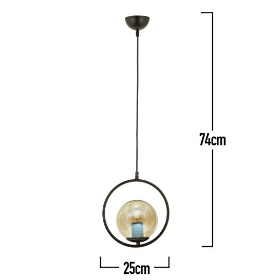 Apliqa Luis Tekli Siyah Bal Camlı Modern Sarkıt Mutfak Salon Sarkıt Avize