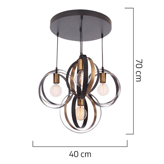 Apliqa Avanos 4'lü Modern Retro Sarkıt Mutfak Salon Avize