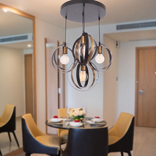 Apliqa Avanos 4'lü Modern Retro Sarkıt Mutfak Salon Avize