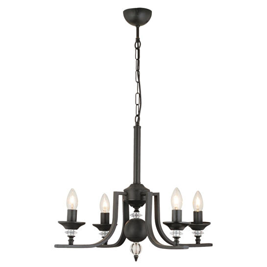 Apliqa Erza 4lü Siyah Modern Sarkıt Yatak Odası Retro Salon Avize