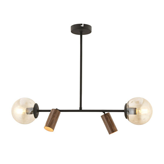 Apliqa Alkan Siyah 4lü Sarkıt Modern Retro Tasarım Spot Avize