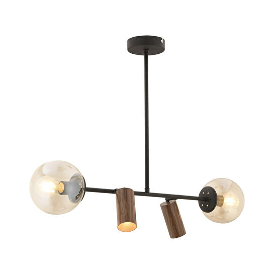 Apliqa Alkan Siyah 4lü Sarkıt Modern Retro Tasarım Spot Avize