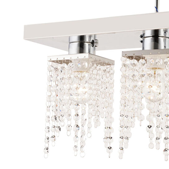 Apliqa Nikola 3lü Krom Kristalli Taşlı Modern Tasarım Kristal Salon Avize