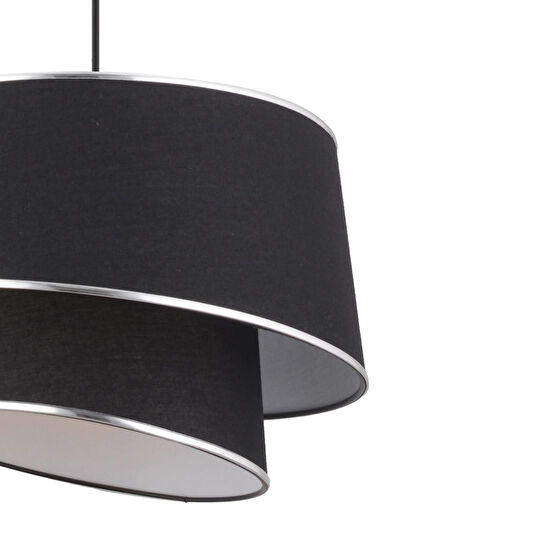 Apliqa Paoni 2 Katlı Siyah Gümüş Detaylı Modern Koridor,yatak Odası Salon Avize