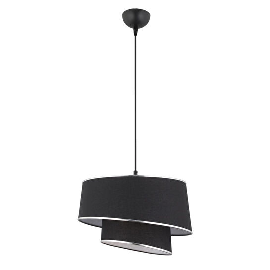 Apliqa Paoni 2 Katlı Siyah Gümüş Detaylı Modern Koridor,yatak Odası Salon Avize