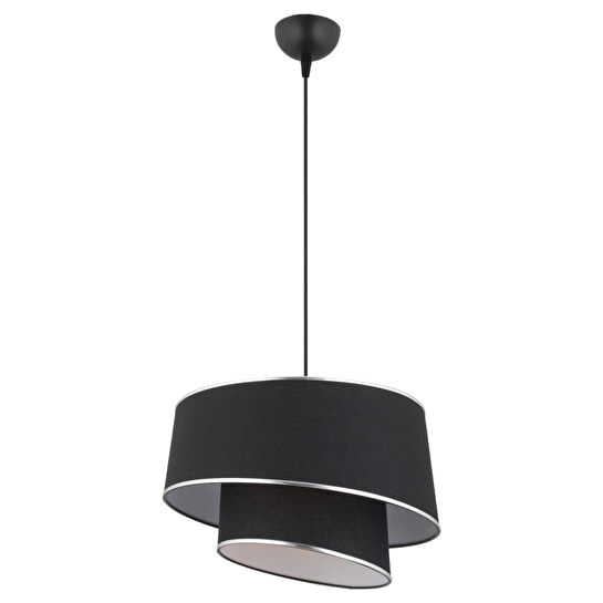 Apliqa Paoni 2 Katlı Siyah Gümüş Detaylı Modern Koridor,yatak Odası Salon Avize