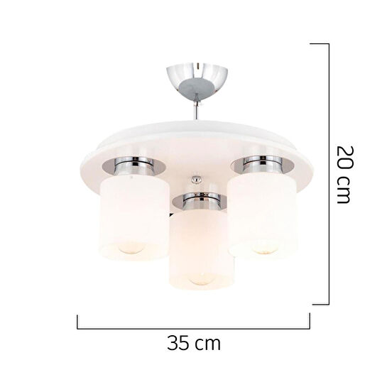 Apliqa Atlas 3 Lü Yuvarlak Beyaz Modern Genç Odası Mutfak- Banyo Mutfak Salon Spot Avize