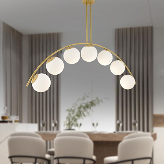 Apliqa Fralde 7 Li Gold Modern Mutfak Cafe Restoran Için Uygun Retro Salon Avize