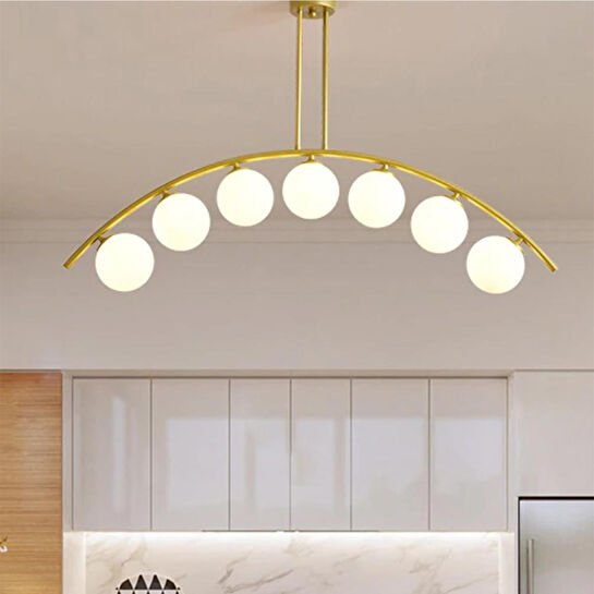 Apliqa Fralde 7 Li Gold Modern Mutfak Cafe Restoran Için Uygun Retro Salon Avize