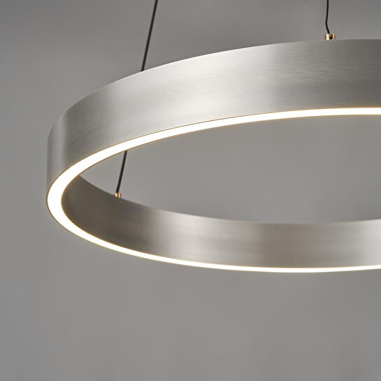 Apliqa Late Gri 60'lık Yuvarlak 41 Watt Modern Sarkıt Salon Led Avize