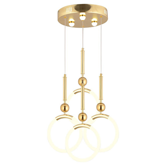 Apliqa Struer 4'lü Yuvarlak Gold Ledli 89 Watt Modern Koridor, Yatak Odası Salon Sarkıt Led Avize
