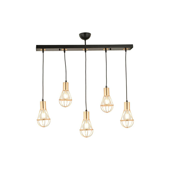 Apliqa Ciri 5 Li Sıralı Gold Kaplama Tel Sarkıt Modern Genç Odası Mutfak Oturma Odası Salon Sarkıt Avize