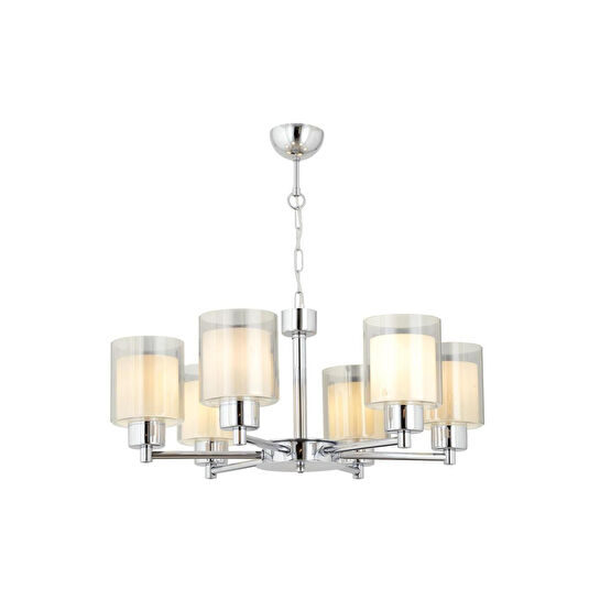 Apliqa Goldie 6 Lı Krom Kaplama Modern Yatak Odası Salon Avize