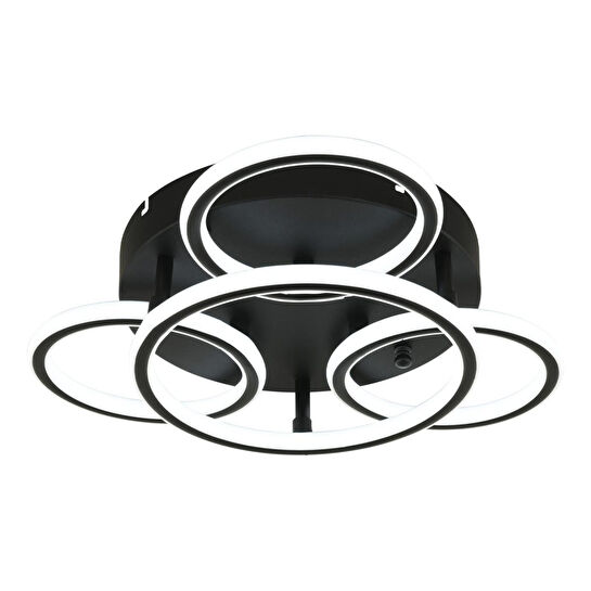 Apliqa Dalia Siyah 114 Watt Ledli Modern Mutfak Banyo Led Salon Plafonyer Avize