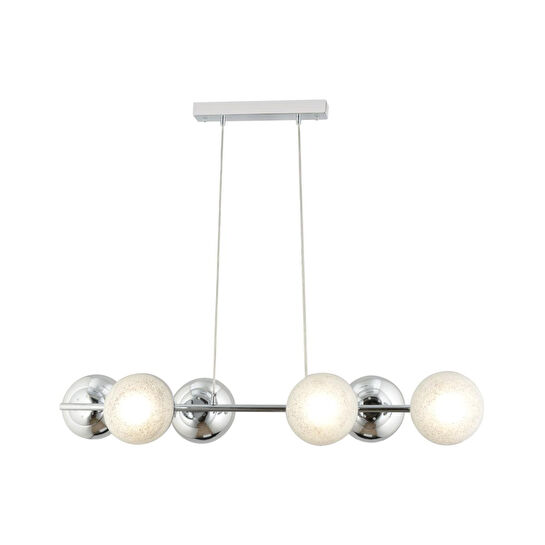 Apliqa Berca 6li Krom Avi̇ze Modern Mutfak Yemek Masası Üstü Yatak Odası Salon Avize