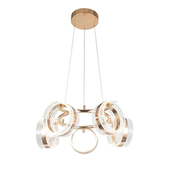Apliqa Linea 5'li Gold Yuvarlak Salon Sarkıt Led Avize