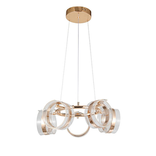 Apliqa Linea 5'li Gold Yuvarlak Salon Sarkıt Led Avize