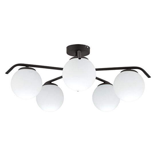 Apliqa Diaspor 5li Yuvarlak Siyah Modern Sarkıt Genç Odası Yatak Odası Retro Salon Avize