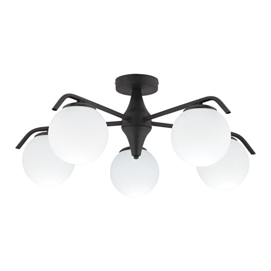 Apliqa Diaspor 5li Yuvarlak Siyah Modern Sarkıt Genç Odası Yatak Odası Retro Salon Avize