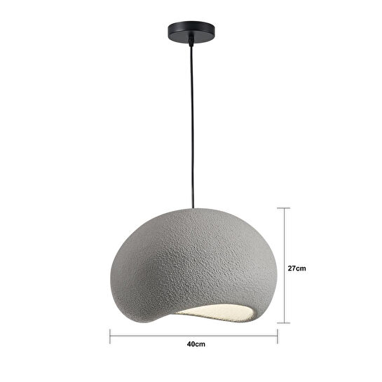 Apliqa Tretan Tekli Gri Beton Modern Sarkıt Oturma Odası Salon Sarkıt Avize