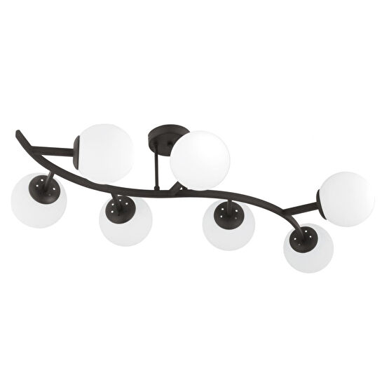 Apliqa İzem 7'li Siyah Modern Plafonyer Genç Odası Mutfak Yatak Odası Avize