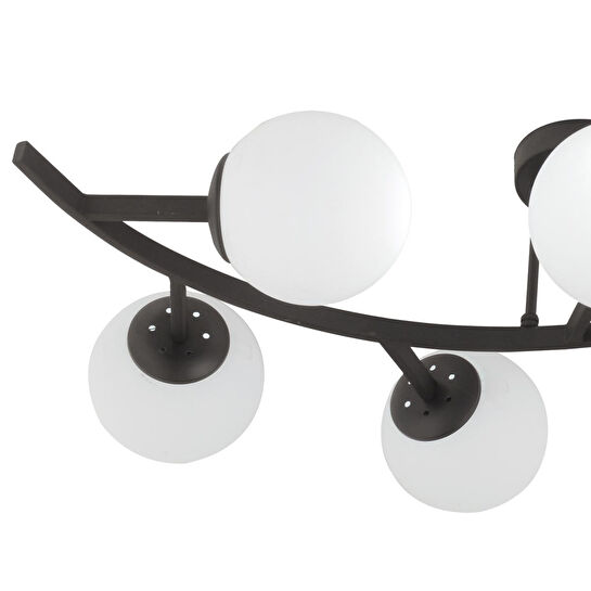 Apliqa İzem 7'li Siyah Modern Plafonyer Genç Odası Mutfak Yatak Odası Avize