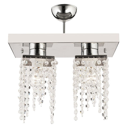 Apliqa Nikola 2li Krom Kristalli, Taşlı Modern Tasarım Yatak Odası Kristal Salon Avize