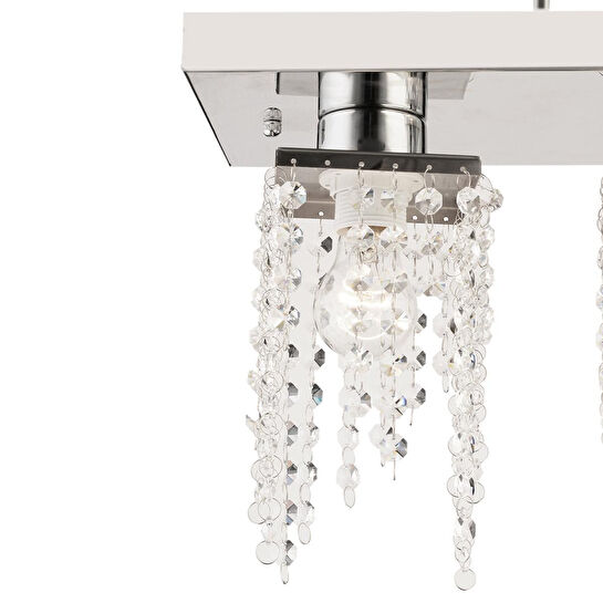 Apliqa Nikola 2li Krom Kristalli, Taşlı Modern Tasarım Yatak Odası Kristal Salon Avize