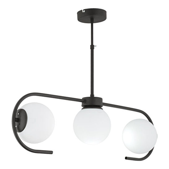 Apliqa Diaspor 3'lü Sıralı Siyah Modern Sarkıt Genç Odası Yatak Odası Retro Salon Avize