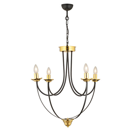 Apliqa Obito 4lü Siyah Gold Modern Sarkıt Yatak Odası Retro Salon Avize