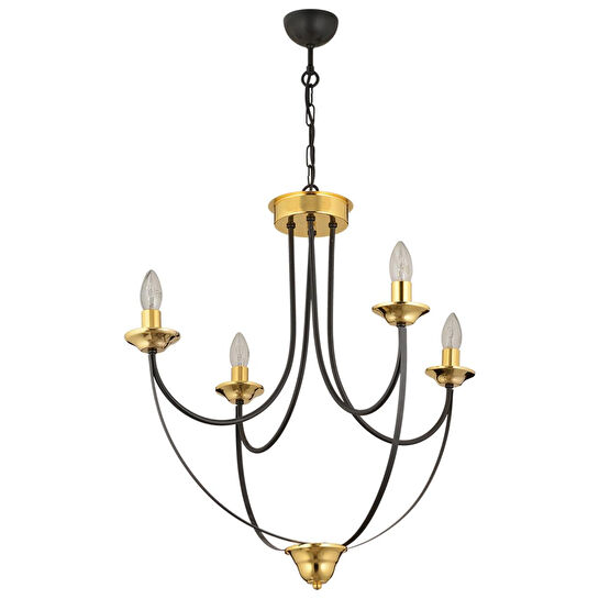 Apliqa Obito 4lü Siyah Gold Modern Sarkıt Yatak Odası Retro Salon Avize