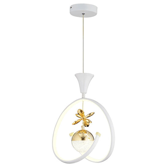 Apliqa Mengü Tekli Beyaz Gold 3 Renkli 36 Watt Ledli Modern Oturma Odası, Koridor, Salon Led Avize