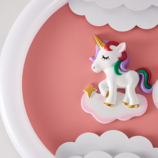 Apliqa Page Ledli Unicorn Desenli Plafonyer Çocuk Odası Avize