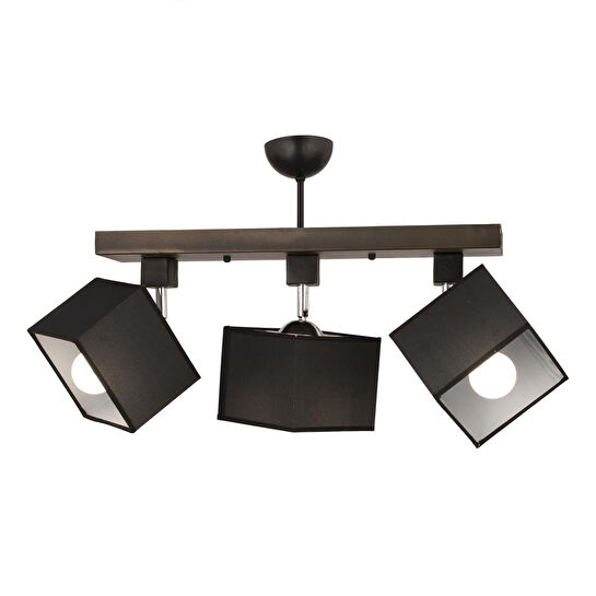 Apliqa Grande 3lü Siyah Modern Koridor Mutfak Salon Plafonyer Avize