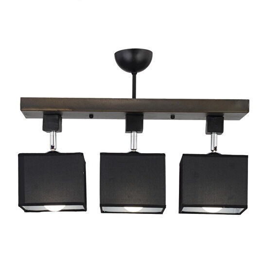 Apliqa Grande 3lü Siyah Modern Koridor Mutfak Salon Plafonyer Avize