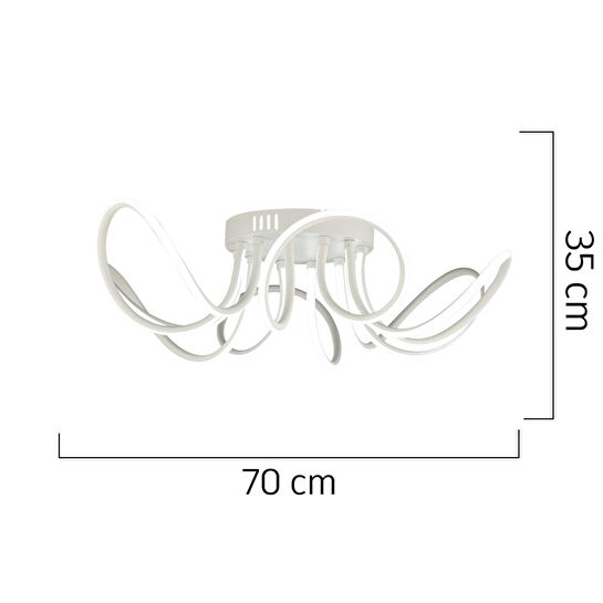 Apliqa Ladore 6lı Beyaz 120 Watt Sarkıt Ledli Modern Mutfak Banyo Led Salon Plafonyer Avize