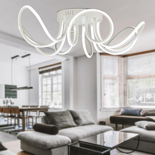 Apliqa Ladore 6lı Beyaz 120 Watt Sarkıt Ledli Modern Mutfak Banyo Led Salon Plafonyer Avize