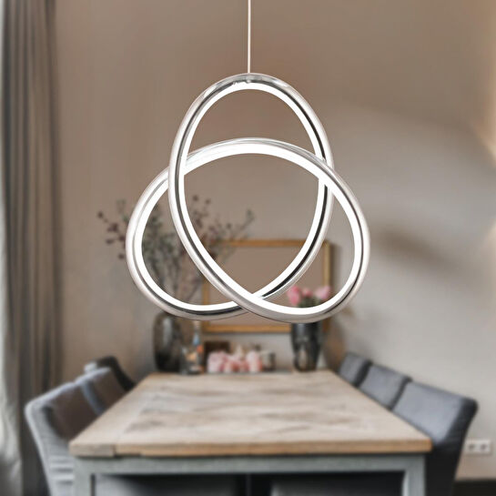 Apliqa Castle Krom Sarkıt 30 Watt Sarkıt 3 Renkli Ledli Modern Mutfak Banyo Led Salon Sarkıt Avize