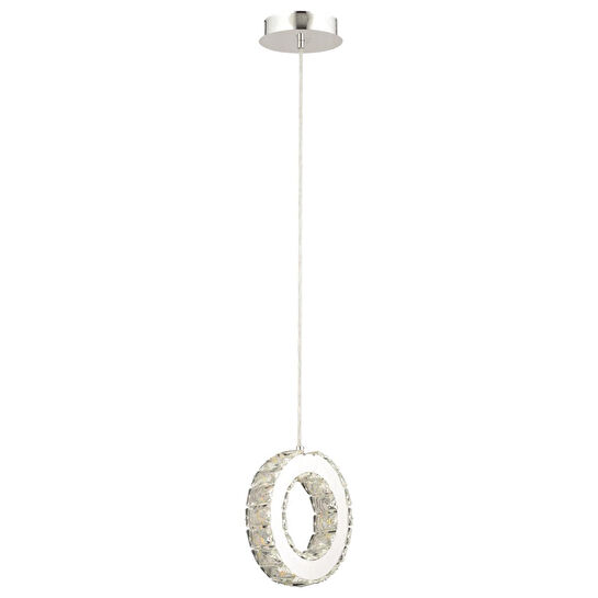 Apliqa Akanay Tekli Krom Ledli 3 Renkli Sarkıt Kristalli Taşlı Modern Tasarım Led Kristal Top Salon Avize