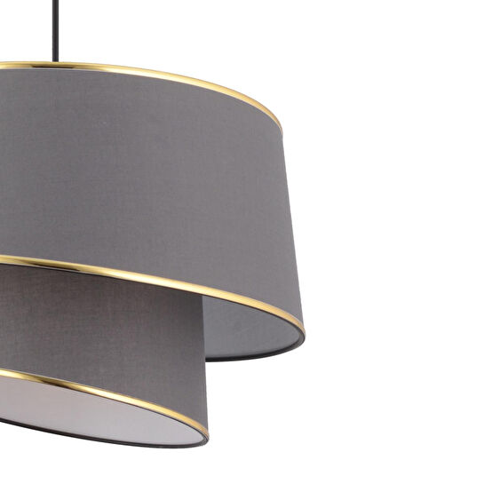 Apliqa Paoni 2 Katlı Antrasit Gold Detaylı Modern Koridor,yatak Odası Salon Avize