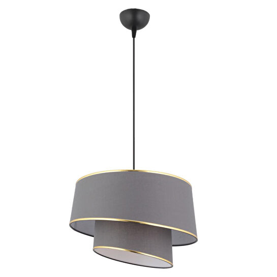 Apliqa Paoni 2 Katlı Antrasit Gold Detaylı Modern Koridor,yatak Odası Salon Avize