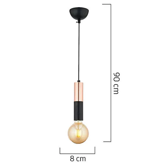 Apliqa Miranda Tekli Bakır Modern Sarkıt Mutfak Salon Sarkıt Avize