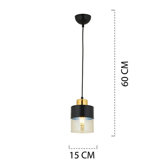 Apliqa Boris Tekli Siyah Gold Modern Retro Sarkıt Mutfak Salon Sarkıt Avize