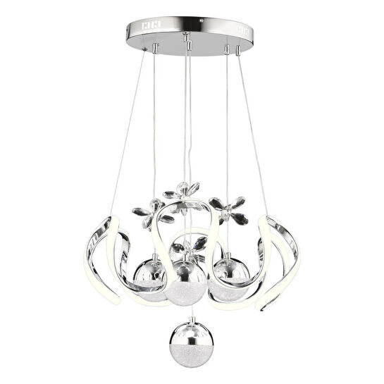 Apliqa Jonas Krom 3 Renkli 103 Watt Kristal Ledli Modern Oturma Odası Salon Sarkıt Avize