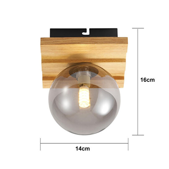 Apliqa Meggy Tekli Ahşap Plafonyer Avize