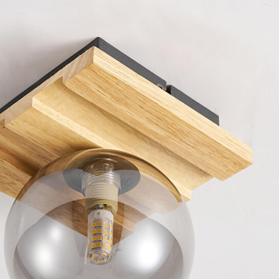 Apliqa Meggy Tekli Ahşap Plafonyer Avize